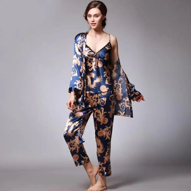 silk-ice-silk-sleepwear-ladies-casual-spring-summer-dragon-suit-print-home-clothes-three-piece-set-thin-fabric-home-robe