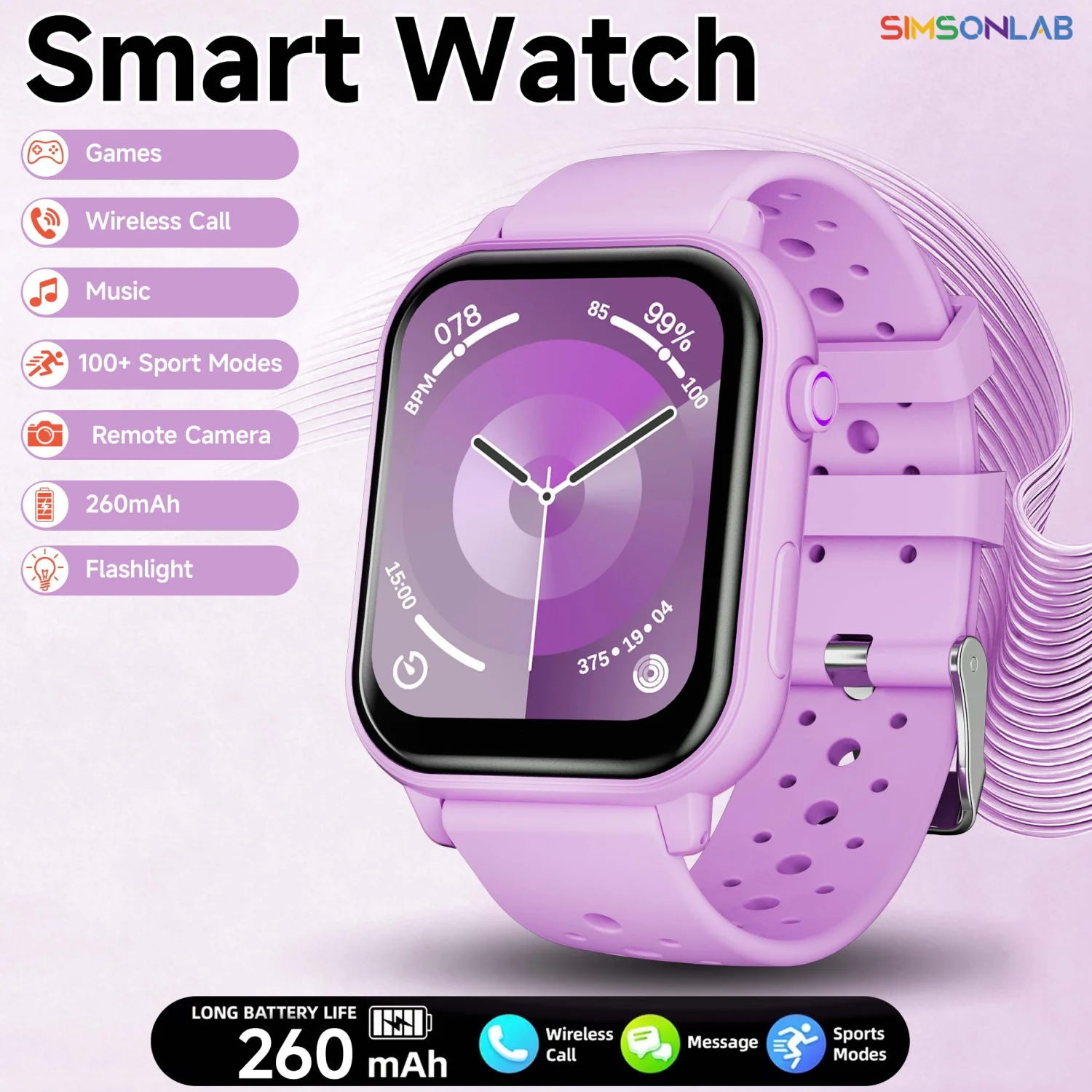 

Smart Watch 2026 1.83-inch Watch Message SIRI Bluetooth Call Sport Modes Men Women Smartwatch Gifts with Android and iOS