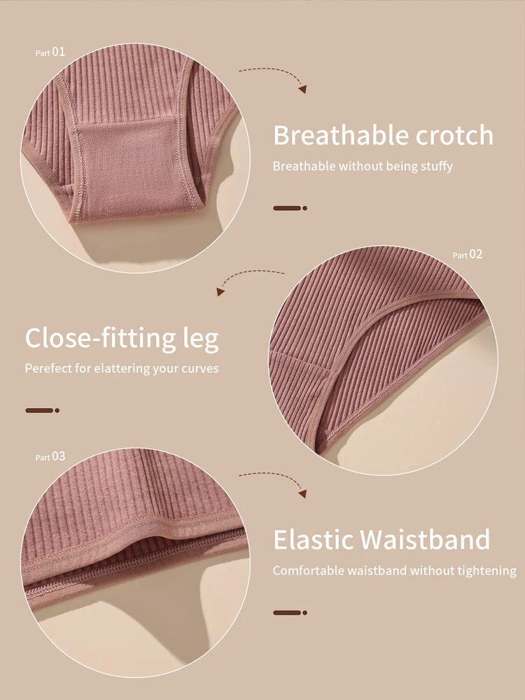 Celana Dalam Wanita 5 Buah/Set Celana Dalam Bergaris Pakaian Dalam Wanita Celana Dalam Katun Pinggang Rendah Celana Dalam Wanita Seksi Lingerie Wanita Lembut S-XXL