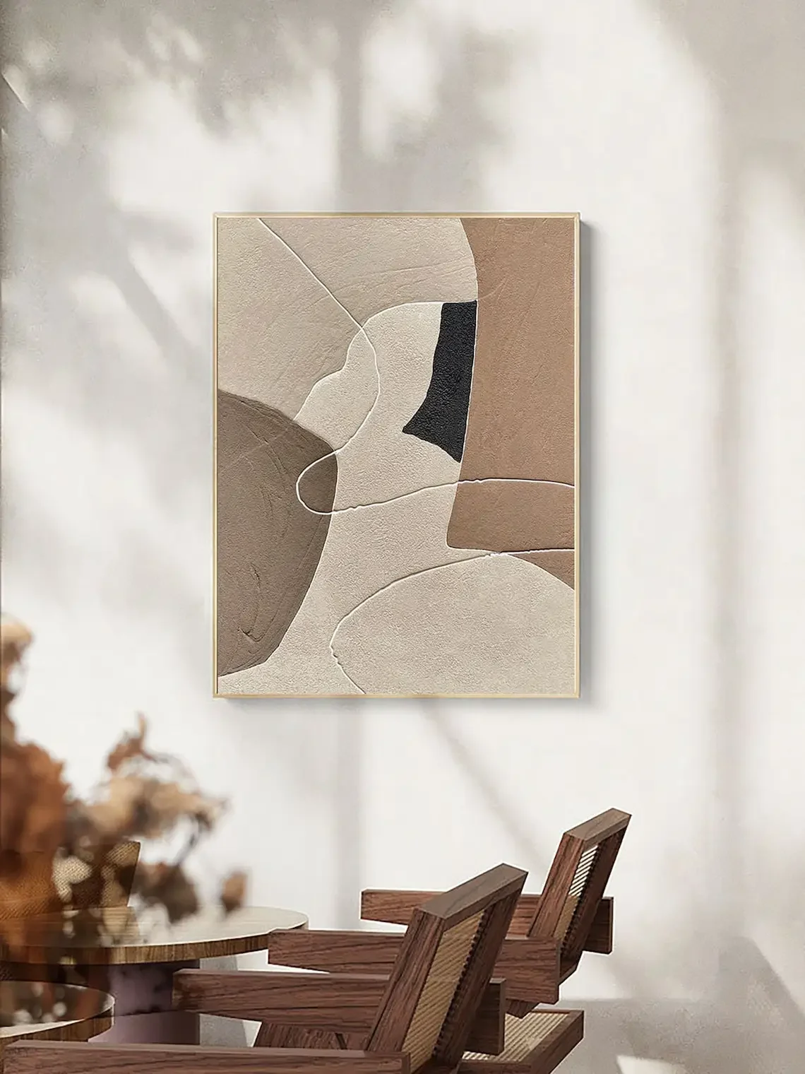 Large Handmade Painting Original Beige And Brown Abstract Painting Beige Texture Painting Canvas Wall Art For Living Room Decor