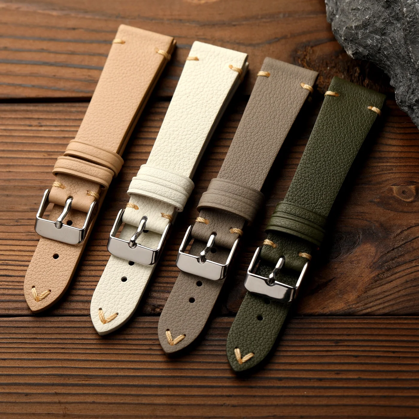 Hochwertiges französisches Ziegenlederarmband 18 19 20 21 22 mm, weiches Retro-Lederarmband S/M, kompatibel mit mechanischen antiken Uhrenarmbändern