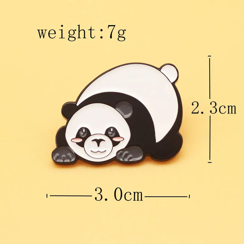 Creative Cute Panda Cartoon Metal Brooch Interesting Alloy Anime Jewelry Badge Hoodie Jeans pin Embellishment Fashion Gift