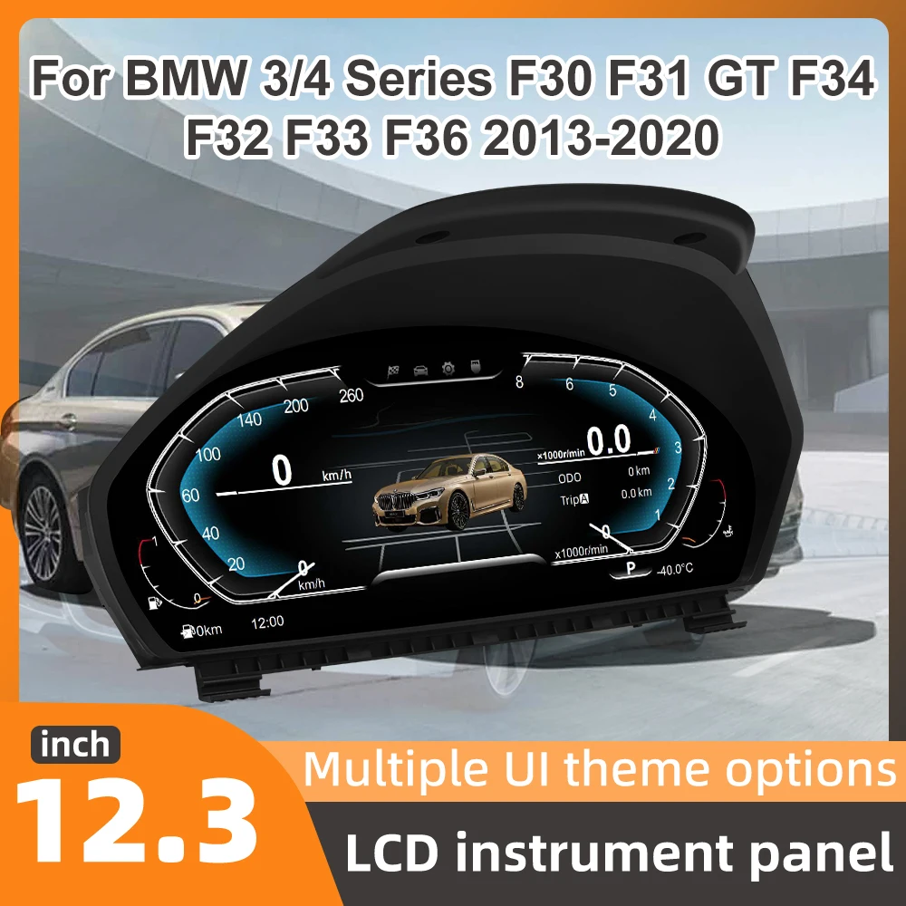 Pour BMW Série 3/4 F30 F31 GT F34 F32 F33 F36 2013-2020, tableau de bord numérique, compteur de vitesse, écran HD 12,3 pouces 1920*720, installation plug and play, installation non destructive