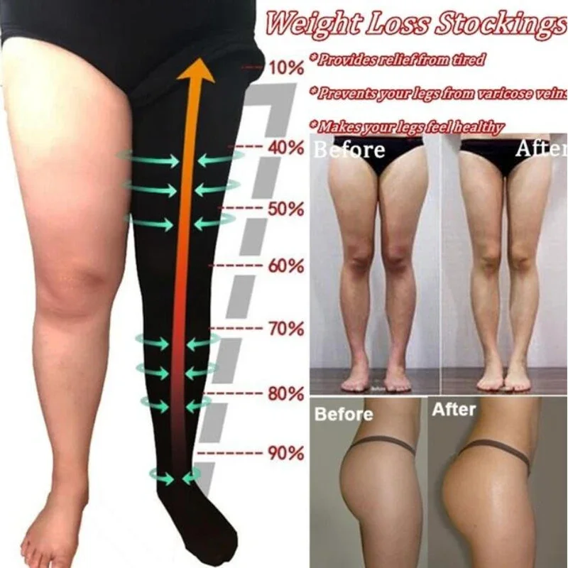 1pair Varicose Veins Compression Burn Fat Super Thin Sleeping Overnight Slimming Stockings Lady\'s Beauty Leg Slim Legging Patch
