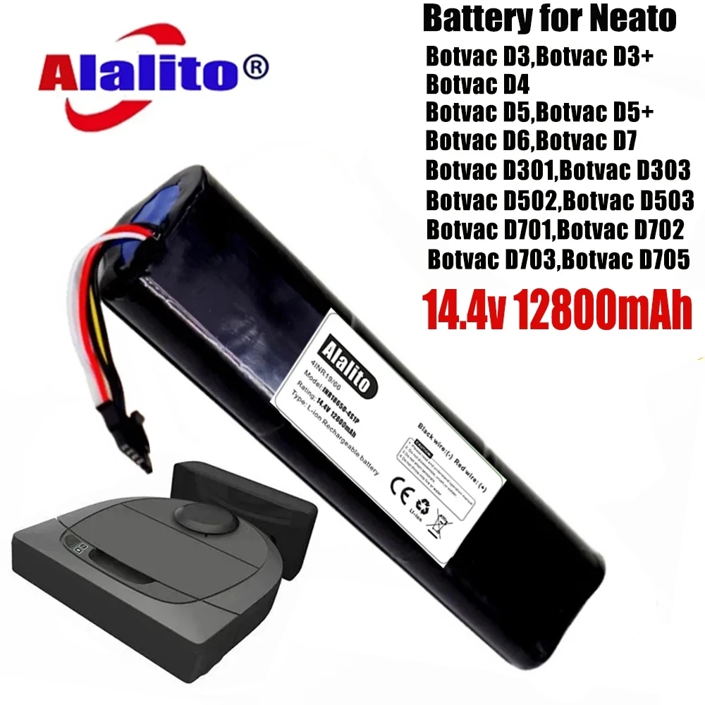 original li ion bateria de substituicao para robo varrendo 144v 12800mah neato botvac d3 d4 d5 d6 d7 9450225 205 0011 01