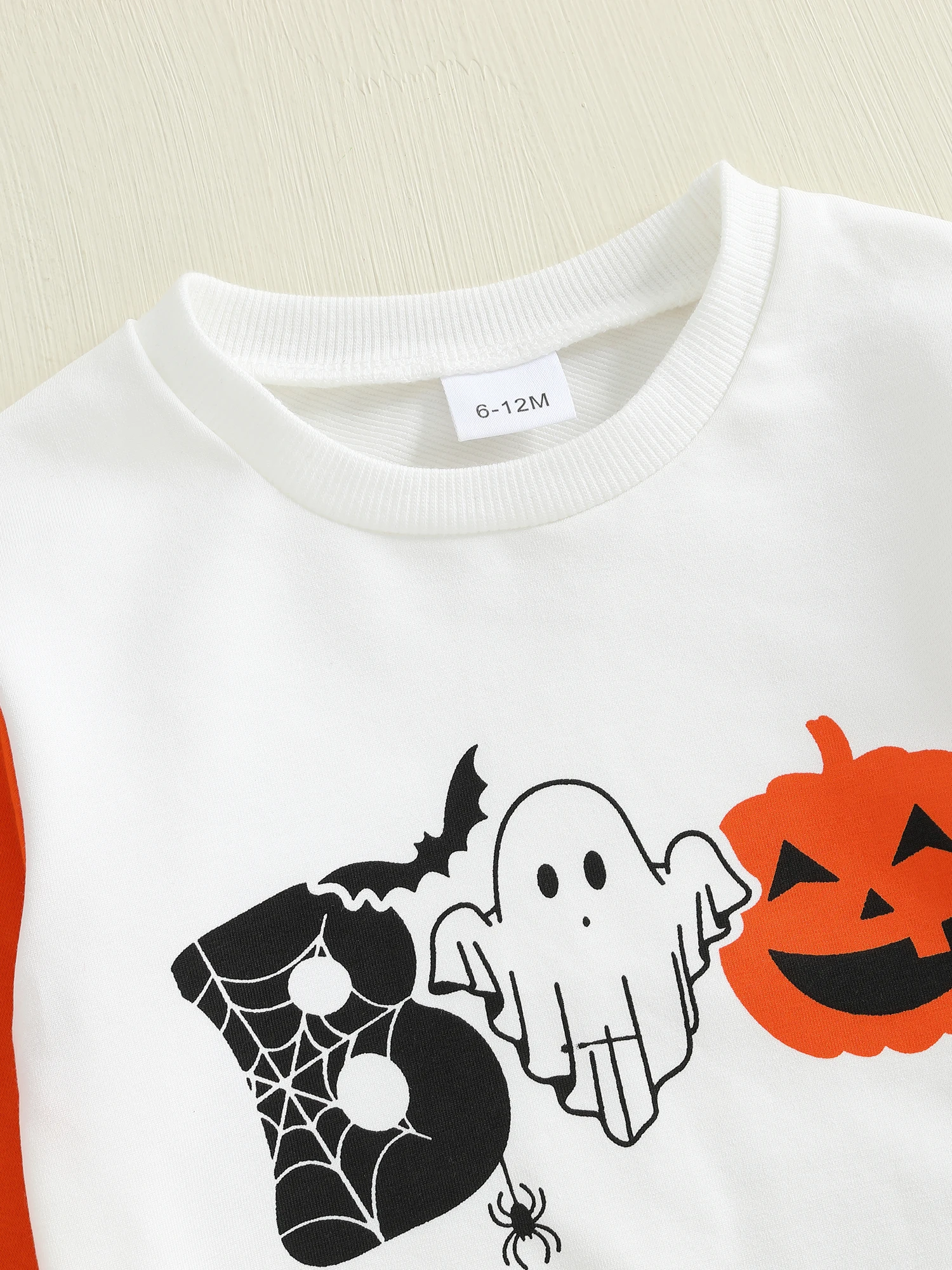 

Комплект платьев для маленьких девочек на Хэллоуин, топ с длинными рукавами и принтом тыквы-призрака и тюлевая юбка, костюм из двух предметов для детей