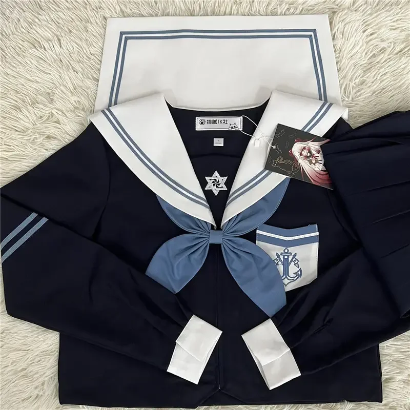 2023 Jk Kawaii Japanese Harajuku Sailor Suit Uniform Summer Long Short Sleeve Authentic College Style Girl Woman Jkfashion