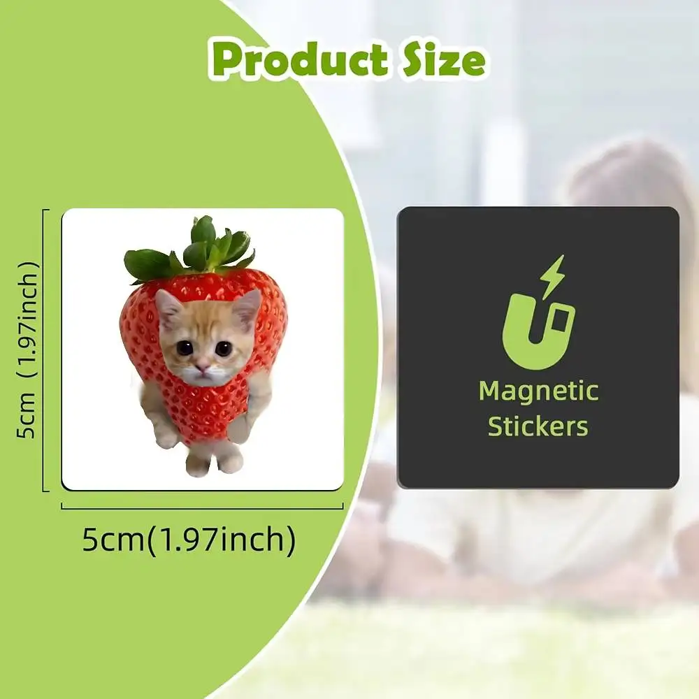 Cute Cats Meme Fridge Magnet Personalized Magnetic Durable Plastic Square Picture Surface Fridge Magnets