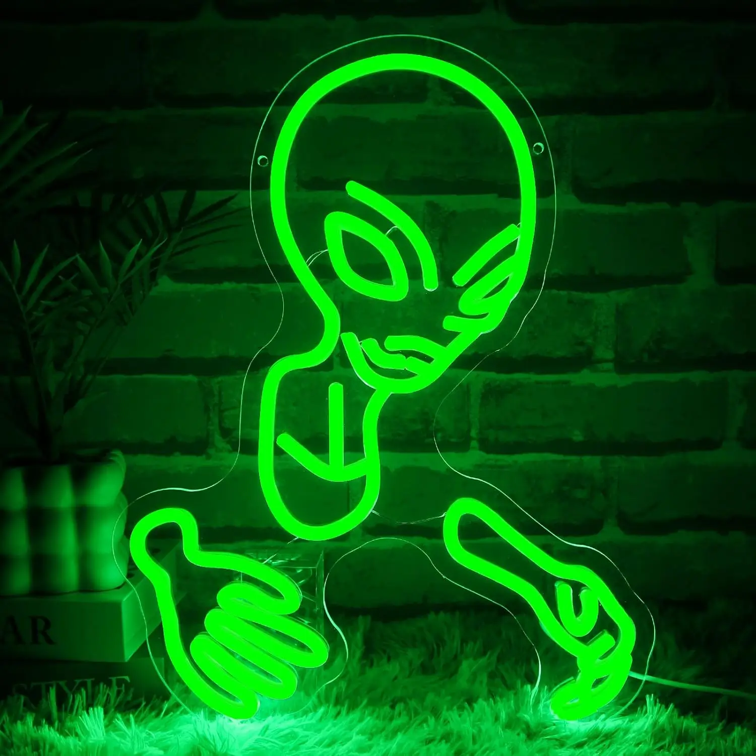 

Alien Neon Sign for Wall Decor USB Dimmable LED Neon Light for Game Room Man Cave Bar Club Hip Hop Party Decoration Gift