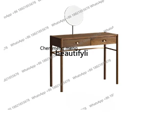

Modern Minimalist Nordic Retro Solid Wood Bedroom Small Apartment Wooden Dressing Table Makeup Table Furniture