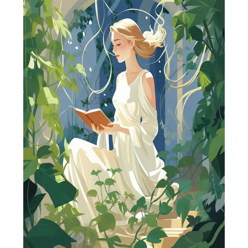 

RUOPOTY Painting By Numbers Flower Picking Girl Picture Drawing Coloring Unique Diy Gift For Home Decor Art Indoor Wall Decorati