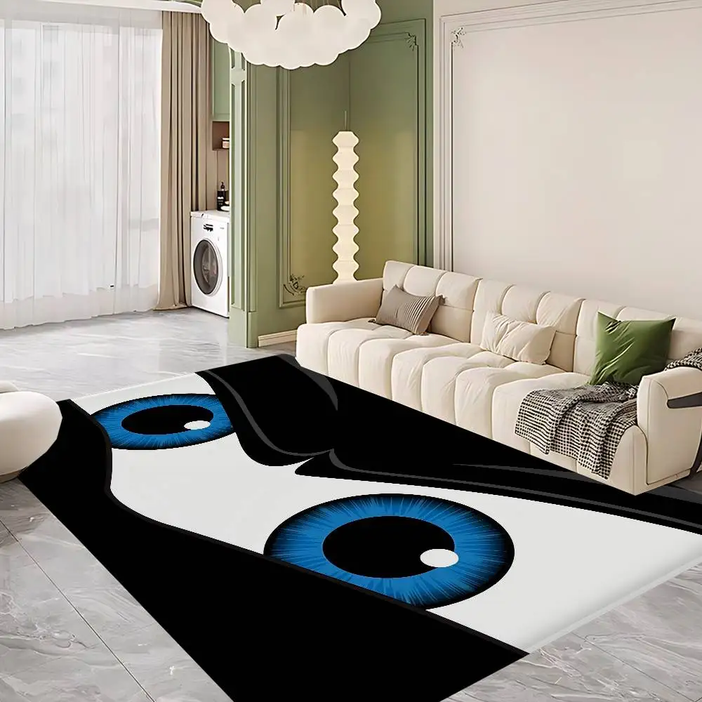 Cartoon Big Eyes Room Mats Retro Multiple Choice Living Room Kitchen Rug Non-Slip Welcome Rug