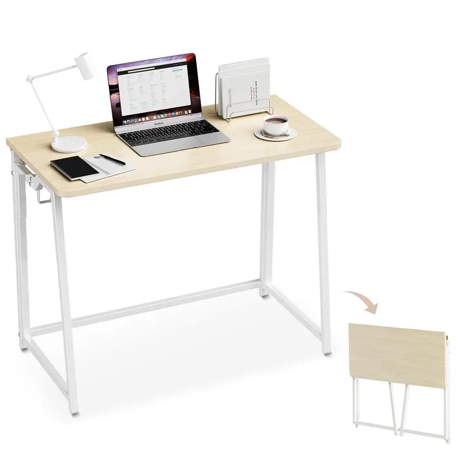 

Desk Small Foldable Desk for Small Space, 31.5 Inches Writing Computer Desks in Study, Home Office Foldable Office Desks for Be