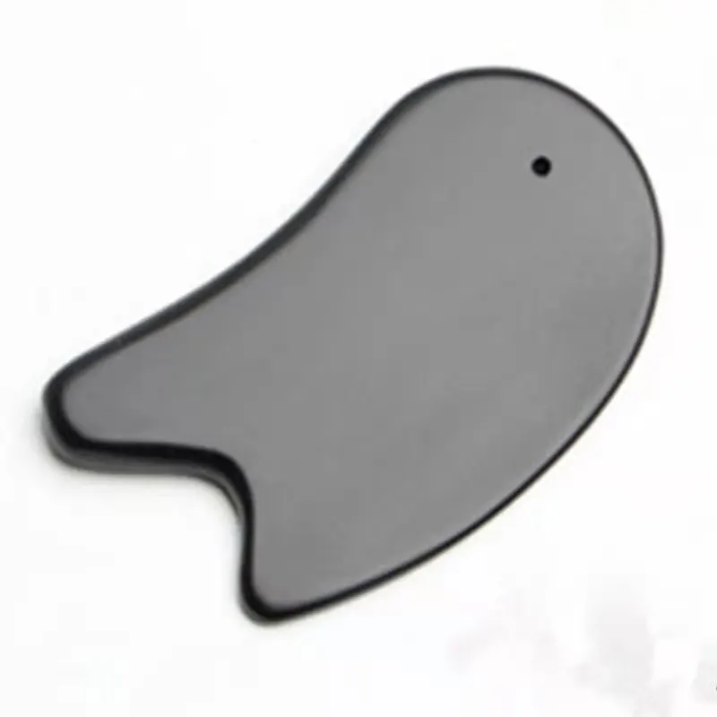 Factory Wholesale Stone Scrapping Plate Black and Red Stone Knife-Shaped Scrapping Plate Gua Sha Scraping Massage Tool Scraper