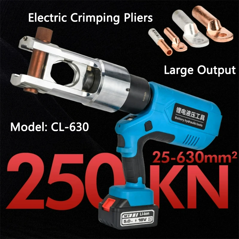 

250KN Large Output Electric Hydraulic Crimping Pliers CL-630 Portable Copper Aluminum Wire Terminal Crimping Pliers 25-630mm2