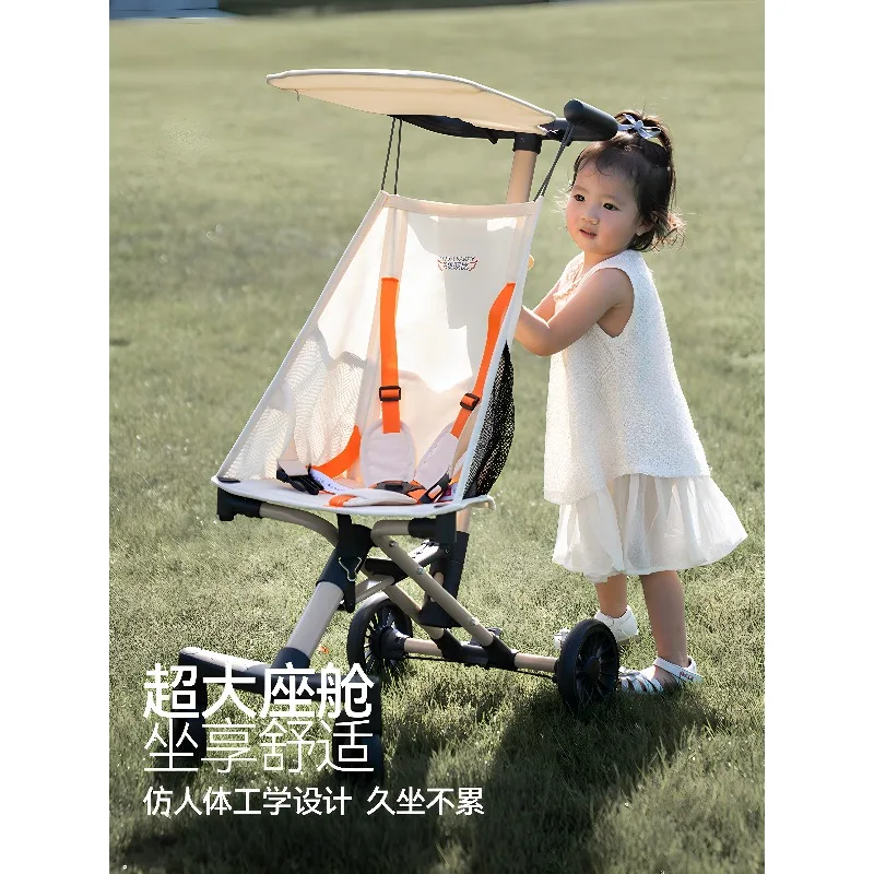 Pocket cart Children's baby walking light folding baby trolley can sit on baby cart