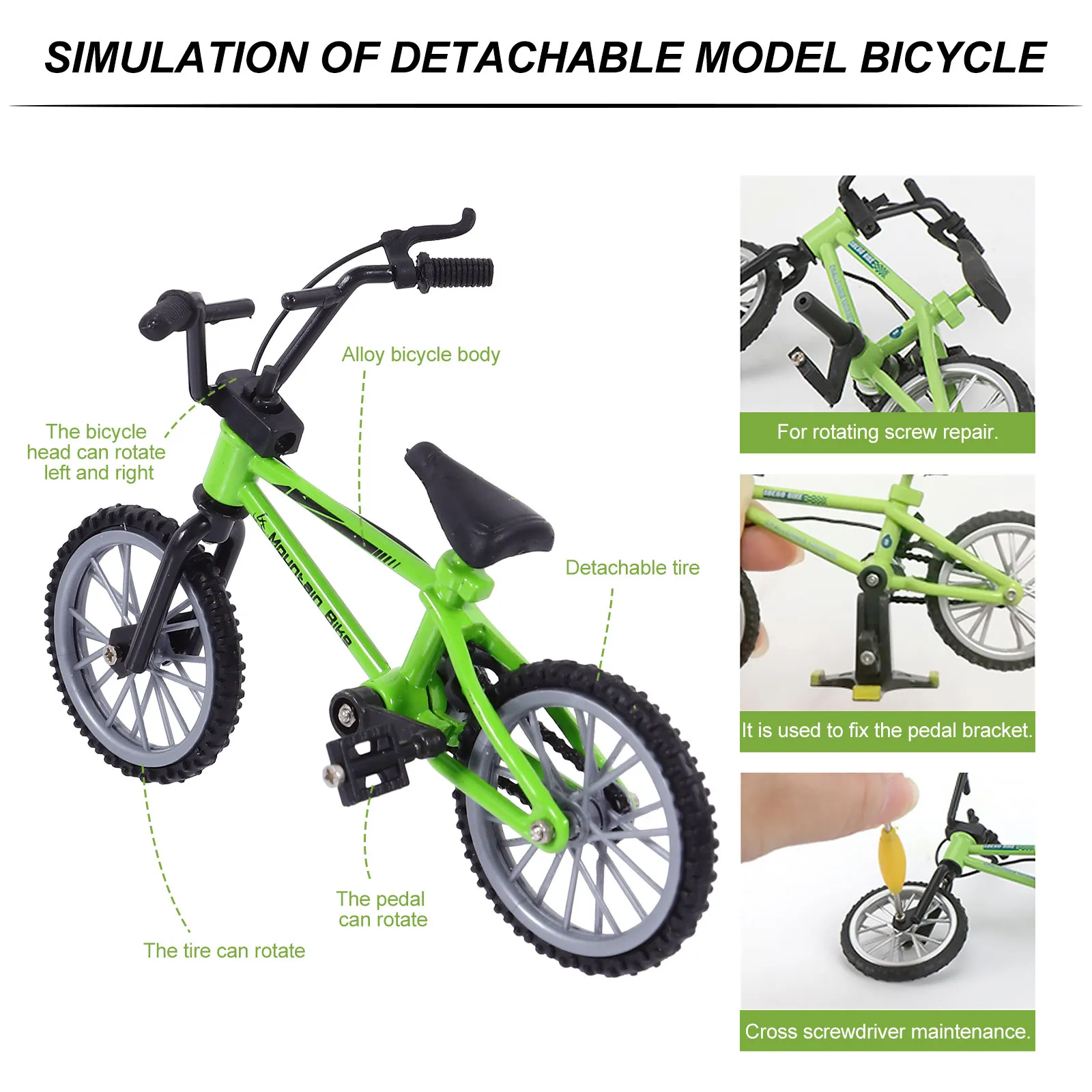 1Set Desktop Bike Mini Finger Bicycles Smooth Realistic Look Perfect for At Work Or Home Finger Bikes