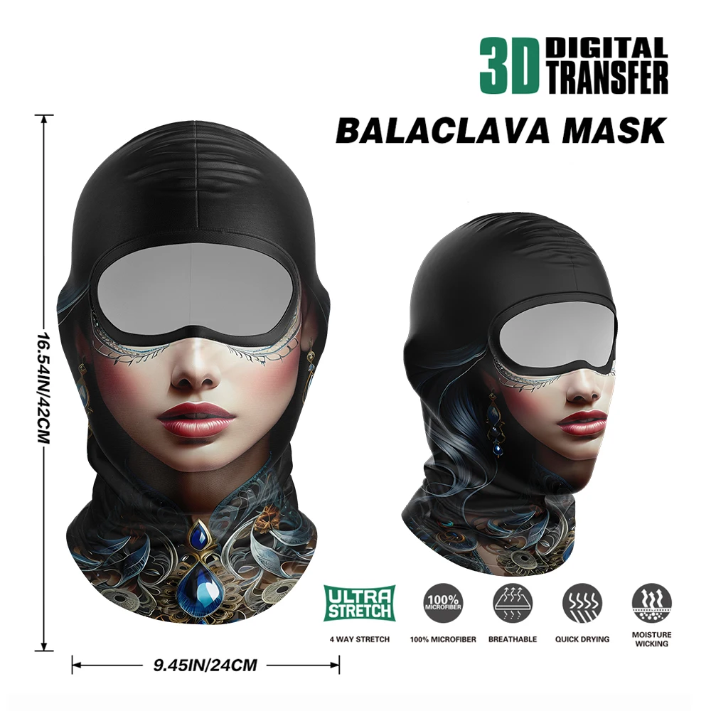 Balaclava Neue 3D-Menschen-Gesichtsmaske für Outdoor-Radfahren, atmungsaktiv, schnelltrocknend, UV-Sonnenschutz und staubdicht, Eisseide Vollgesichtsmaske – Detail 11