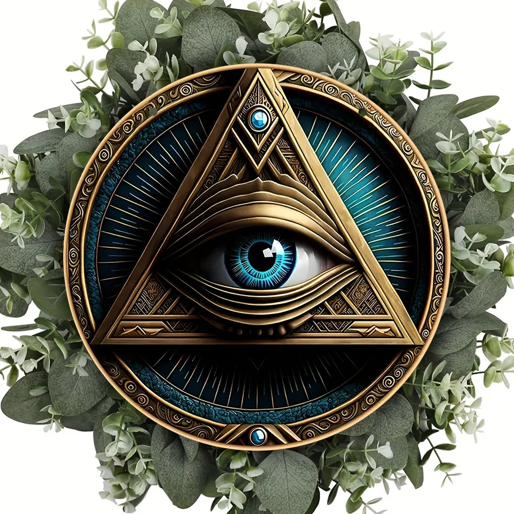 Mystical Eye In Pyramid 2D Acrylic Sign,Round Wall Decor,Window Hanging Ornament,Home&Room Wall ,Porch,Window Decor,Porch Accent