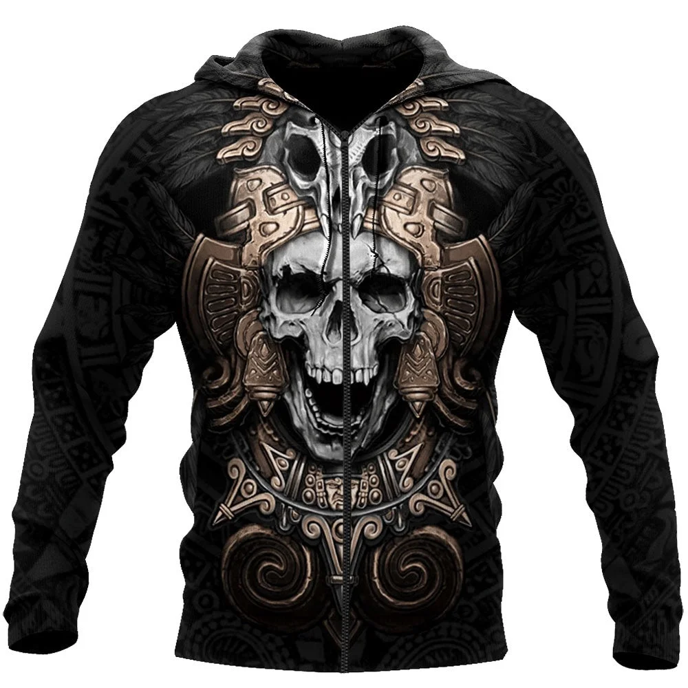 

Men's Zipper Hoodies Autumn Mexico Style Vintage 3D Print Art High-quality Harajuku Popular Men Oversize Long Sleeve Pullover