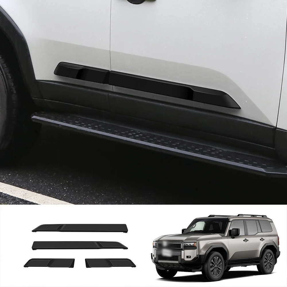 

Для Toyota Land Cruiser 250 Prado LC250 2024 2025 ABS черная боковая дверь автомобиля молдинг юбки царапины накладка стайлинг автомобиля