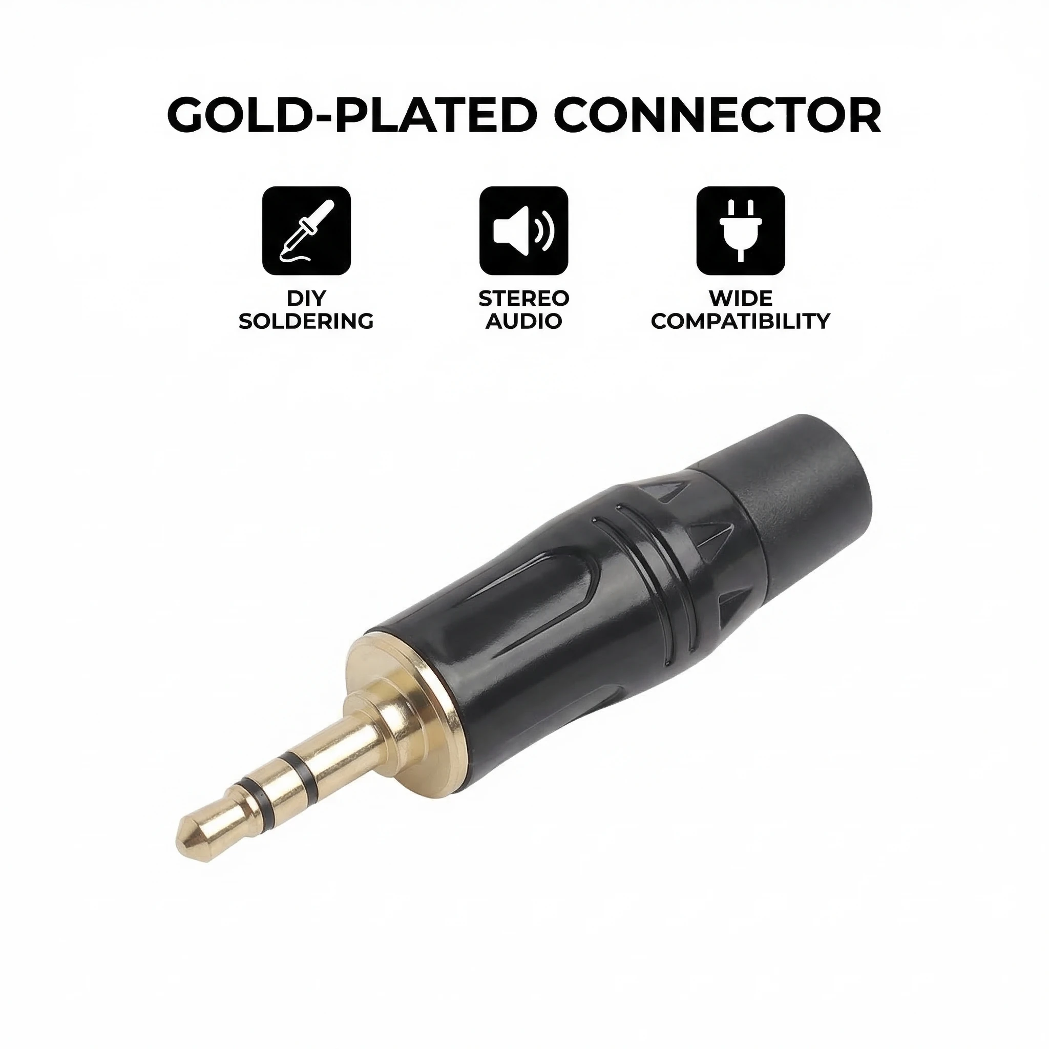 

4/10/20PCS 3.5mm Stereo Audio Plug Gold Plated Jack Connector for Headphone Microphone DIY Soldering Repair Adapter