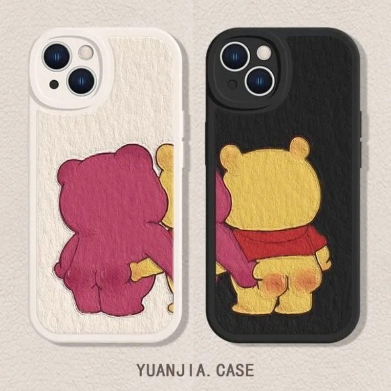 High Quality Cartoon Couple Bear Apple All-Inclusive Phone Case for IPhone15 14 13prom Plus Fall and Wear Resistant Phone Case