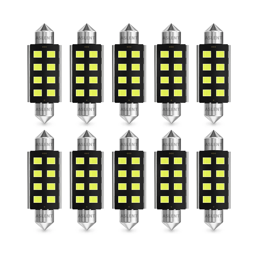 

10pcs C5W LED Bulb C10W Festoon 31/36/39/41mm 12V 6000K White 2835 8SMD Car Interior Dome Reading Light Trunk License Plate Lamp