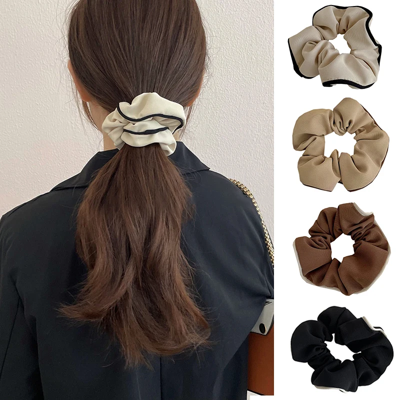 Coreano Temperamento Cabelo Scrunchies para Mulheres, Faixa De Cabelo Simples, Titular De Rabo De Cavalo, Faixas De Borracha, Laços Acessórios para