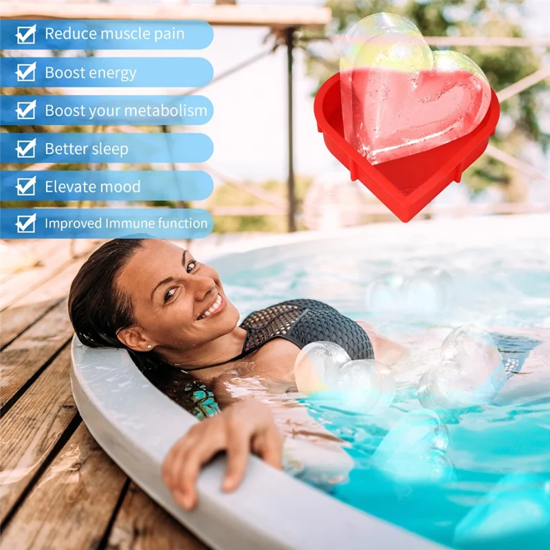 

M11K-Reusable Silicone Ice Block Mold 4-Pack 6Lbs Extra Large For Cold Plunge Tubs& Ice Baths, Freezer-Friendly Giant Ice Cube T