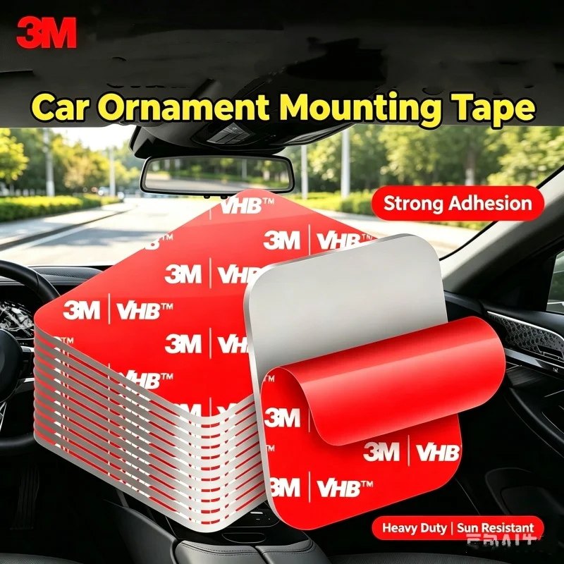 3M 10pcs Strong Double Sided Adhesive Tape High Viscosity Round Traceless Foam Adhesive Tape for Automotive Use High-Temperature