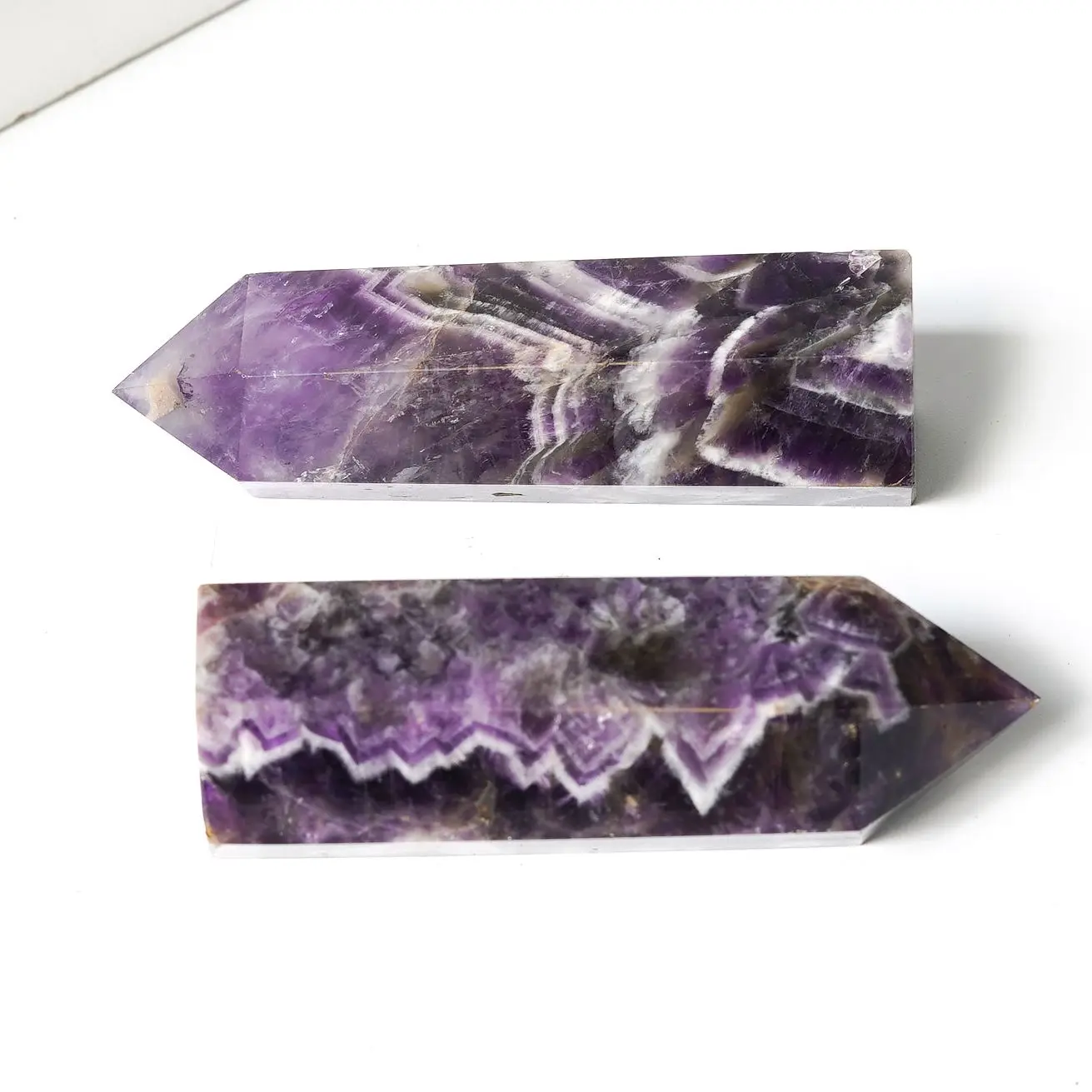 75mm Natural Amethyst Pillar Point Crystal Hexagonal Column Sceptres Point Ore Energy Healing Mineral Specimens