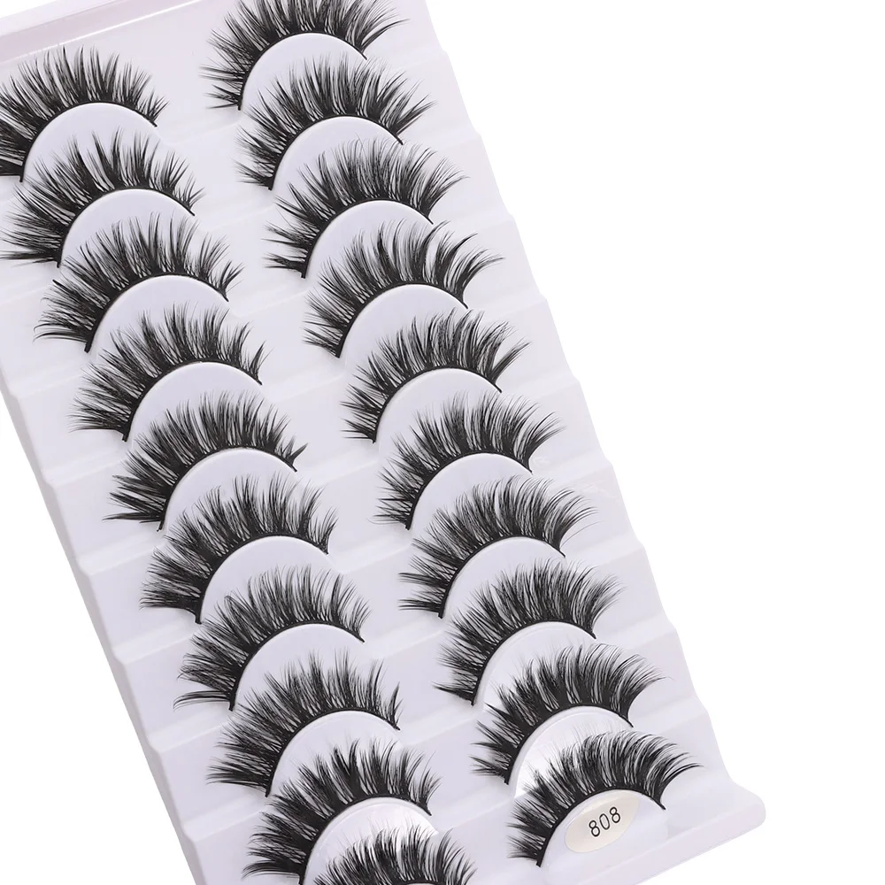 Faux cils complets pour femmes, longs et naturels, faits à la main, sans cruauté, outils de maquillage pour les yeux, extensions de cils