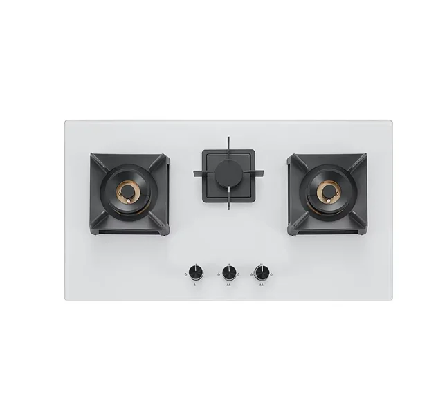Multi-Burner Gas Stove Metal New Trend White Glass LPG Gas Cooktop Top Good Price Manually Powered for Kitchen Hotel Outdoor Use