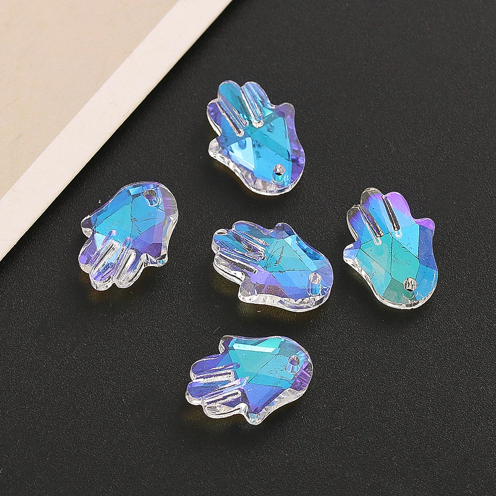 18mm AB Color Palm Crystal Prism Beads Chandelier Lamp Parts Sun Catchers Crystal Crafts Beads for Jewelry Making Hanging Decor