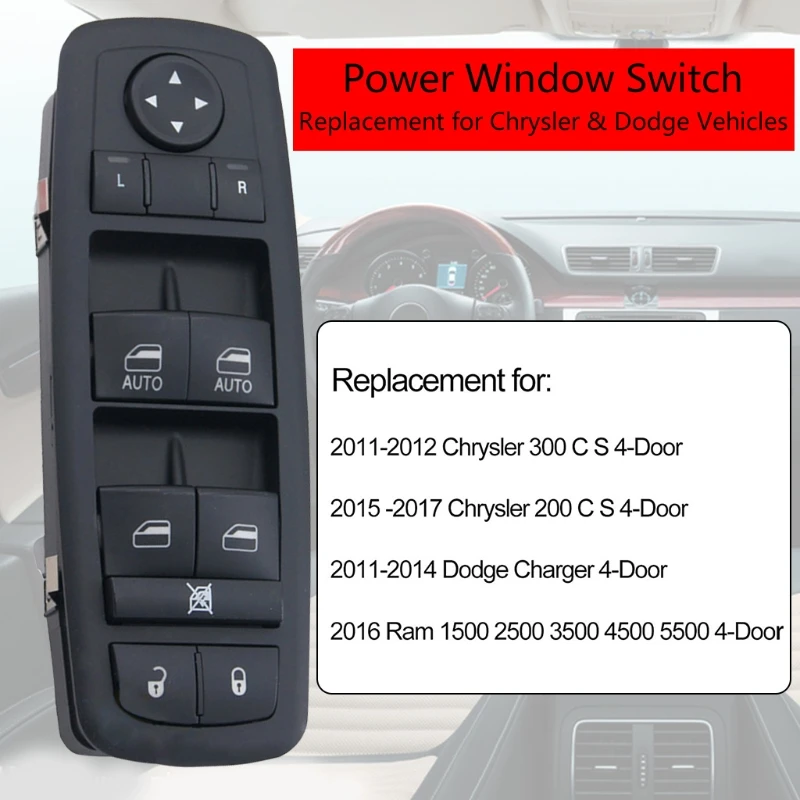 68139805AA Power Window Master Switch for 2011-2014 Dodge 2011-2012 Chrysler-Charger 68139805AB 68231805AA 56046823AE D7YA