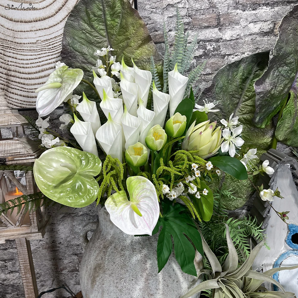 SunMade Ins Calla Lily Branch PU Artificial Flowers Home Wedding Decor Accessories for Flower Bouquet Decoration Mariage Bride image 5