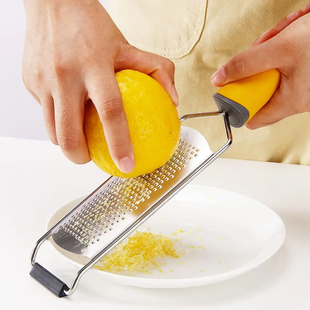Stainless Steel Cheese Grater with Non-Slip Handle, Cheese Shredder, Lemon, Chocolate, Ginger, Garlic Grater, Kitchen Tool