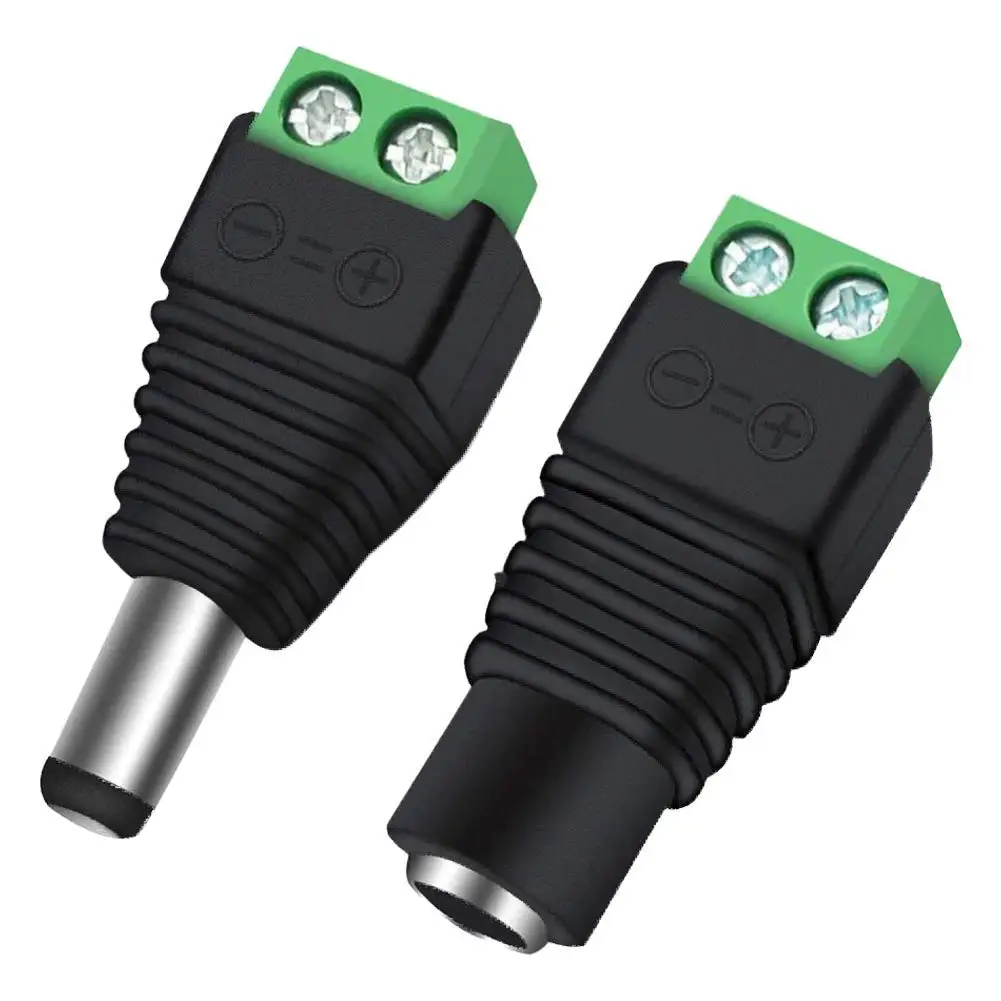 5 szt. Złącze zasilania 12V DC Wtyk Gniazdo Męskie Żeńskie Beczka 2.1mm x 5.5mm Adapter do Kamery CCTV Taśmy LED Terminal Zasilania — zdjęcie 5