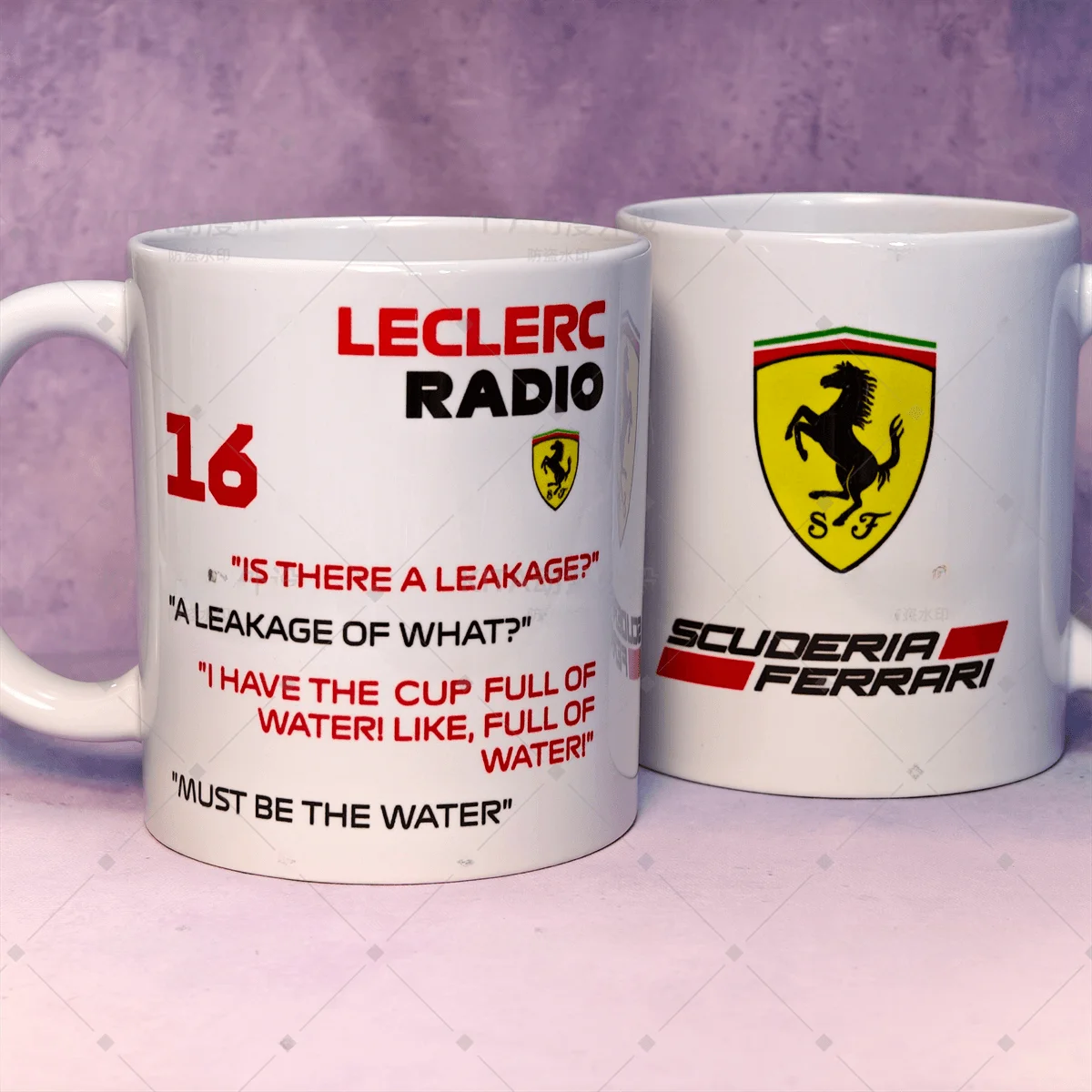 كوب سيراميك ترفيهي من موستبيوتر F ليلكير، منتج رسمي لفريق فيراري، كوب ماء بدون غطاء بتصميم مقبض واحد