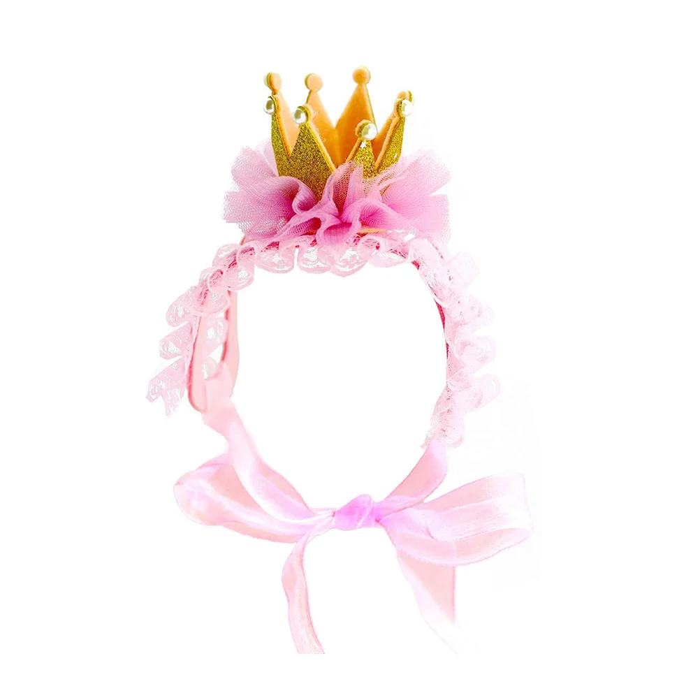 

2Pcs Pet Hair Accessories Pink Puppy Headdress Hoop Headband for Small Cats Dogs Costume Party Christmas Photo