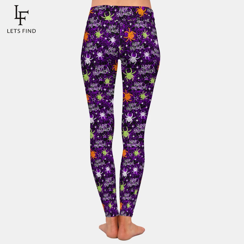 LETSFIND-Leggings con estampado 3D de araña para mujer, pantalón completo elástico de cintura alta, Sexy, para Fitness, para Halloween, novedad de otoño, 2023