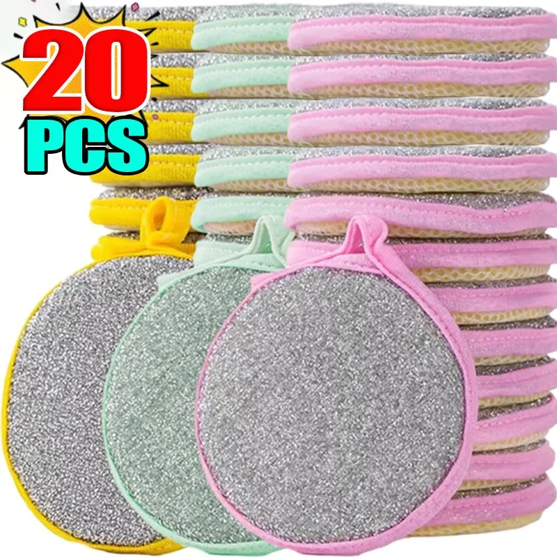 Double Sided Dishwashing Sponge Kitchen Cleaning Towel Kitchenware Brushes Anti Grease Wiping Rags Absorbent Washing Dish Cloth