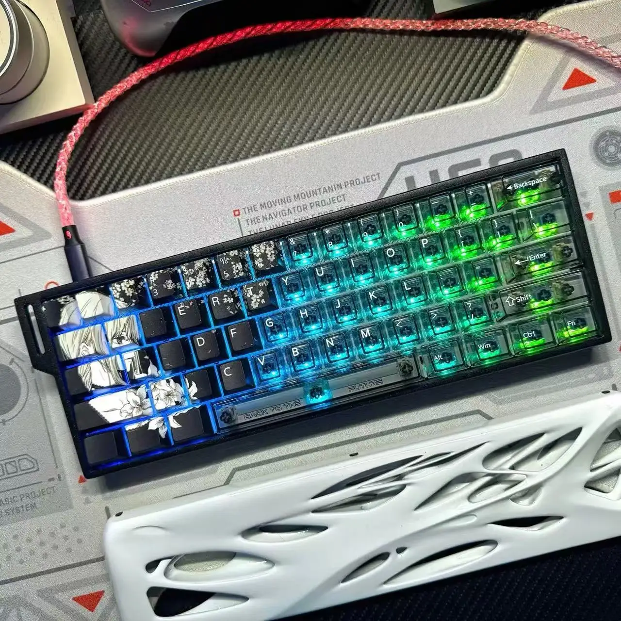 150 Keys Makima Anime Keycaps PBT PC Keycap Chreey Keycaps Translucent Key Cap Dye-sub Mechanical Keyboard Caps for 64/68/71/108