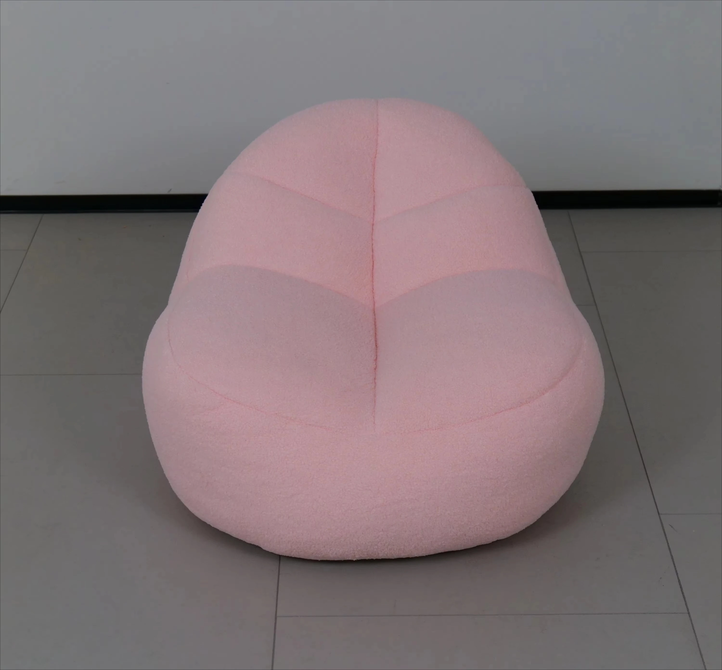 #VERNSSY Modern Space-Saving Compressed Child Lazy Bean Bag Sofa High-Density Sponge Filling Pink Fabric One Seat No Assembly