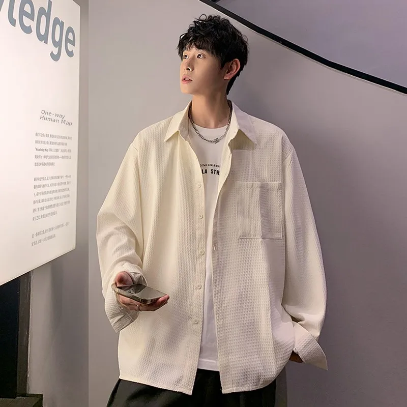 

Casual Long Sve Men's irt Spring Autumn New Sle Spring Faion Men's Clothing Button up No Iron Treaent Regular Fit