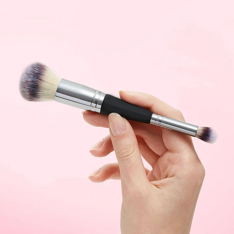 Double tête pinceau de maquillage ombre surbrillance fond de teint maquillage correcteur fond de teint crème poudre fard à joues brosse pour le visage outil de beauté