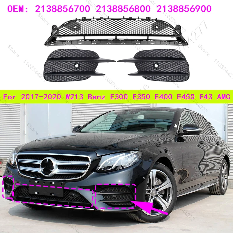 

For 2017-2020 W213 Mercedes Benz E300 E350 E400 E450 E43 AMG Front Bumper Grille Fog Lamp Cover 2138856700 2138856800 2138856900