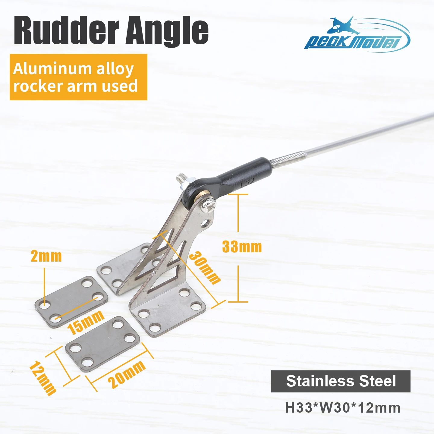 RC Fixed-Wing Airplane Stainless Steel Control Horn with M3 Ball Link