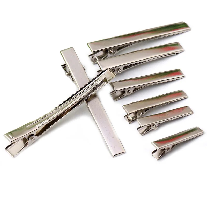 

10pcs Metal Clip Crocodile Duckbill Clip with Teeth Alligator Clips for DIY Hair Clips Jewelry Accessories Size 35/45/55/65/75mm